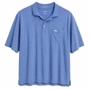 B. Draddy Polo Shirt XXL Blue Striped Pima Cotton Stretch Short Sleeve Golf